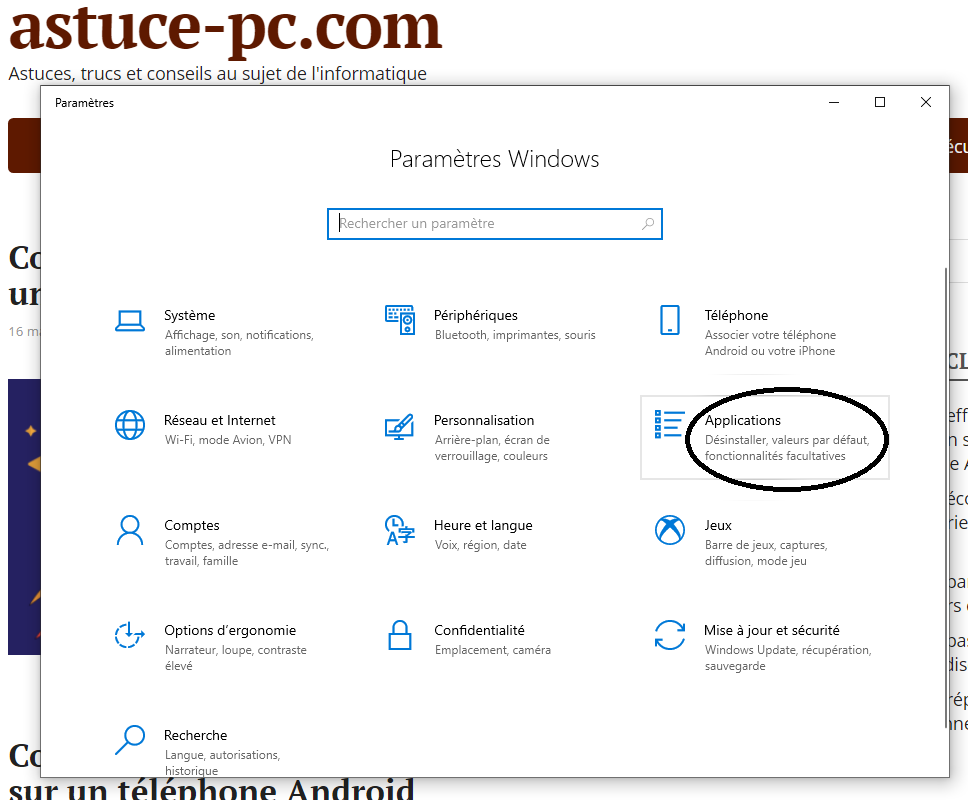Paramètres-Applications-supprimer-Bloatware-à-partir-de-Windows 10