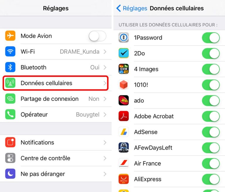 comment voir les données cellulaires sur iphone